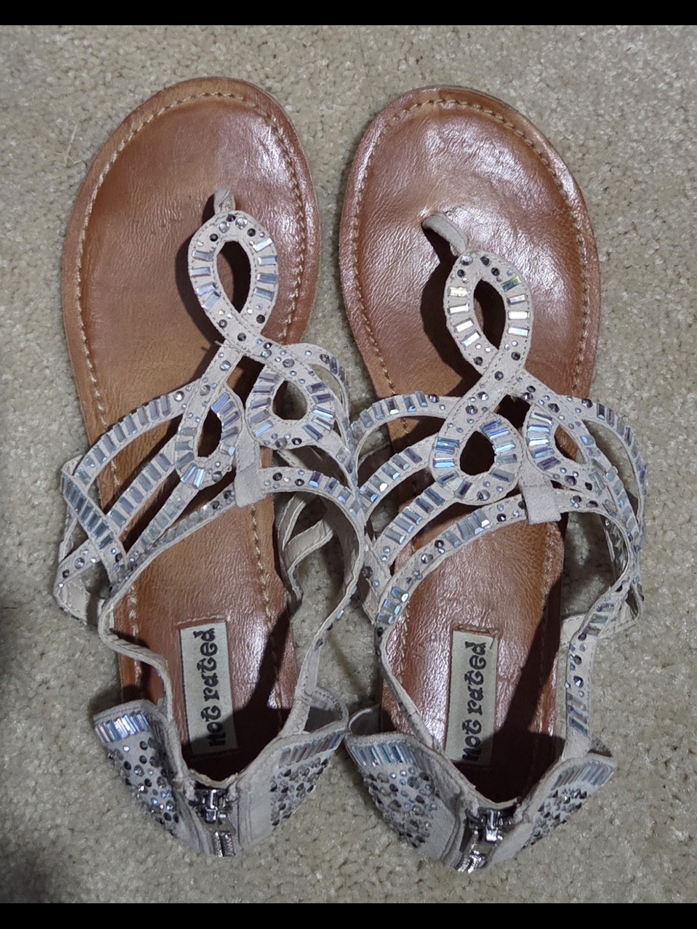 Not Rated Beaded Taupe Women’s Sandals